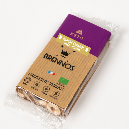 Keto Bar n.1 - Banana and Caramel - Box of 10 bars.